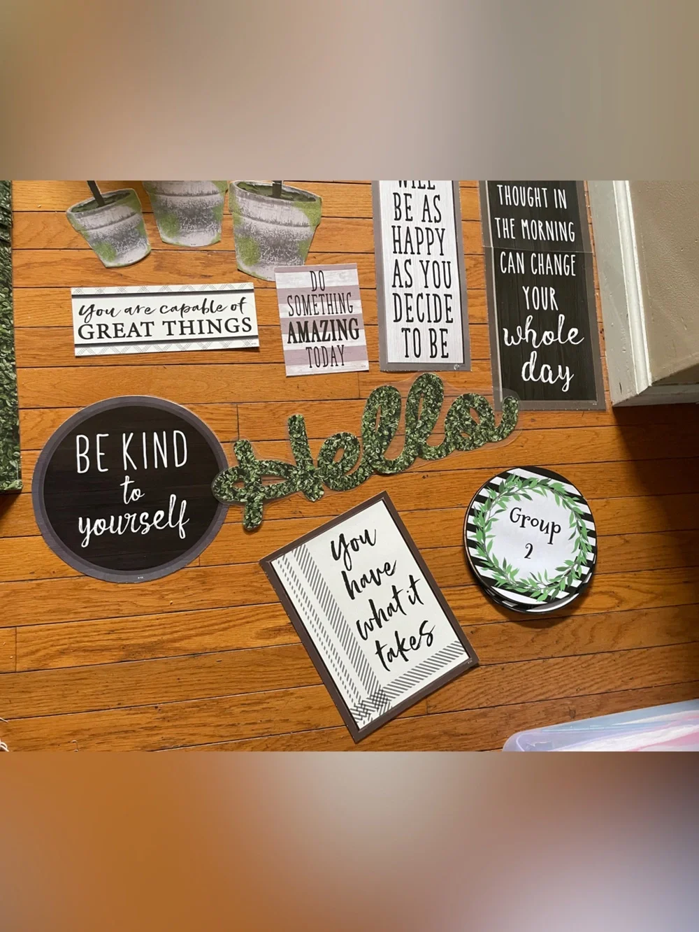 Farmhouse Green Wall Décor Kit – classroom or room/office decor